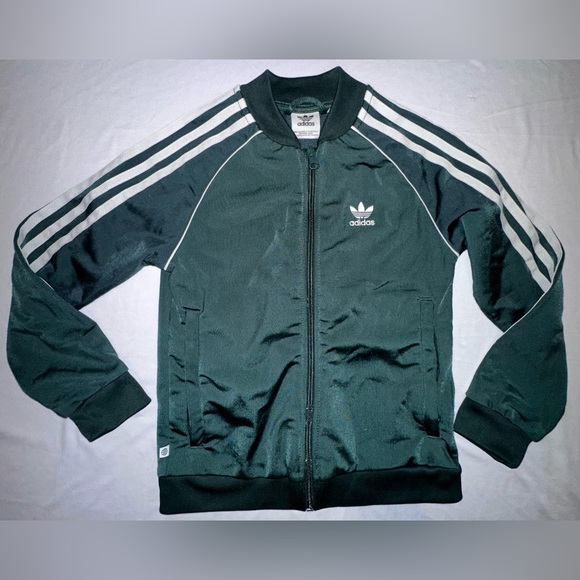adidas Other - Adidas Youth Three Stripe Green Track Jacket Size XS, 7-8Y